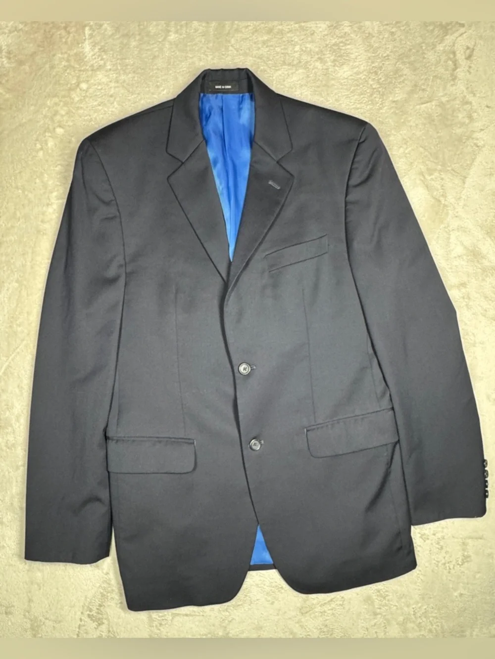 MICHAEL Michael Kors 100% Wool Men’s Dark Navy Blue Buttoned Front Blazer 36R